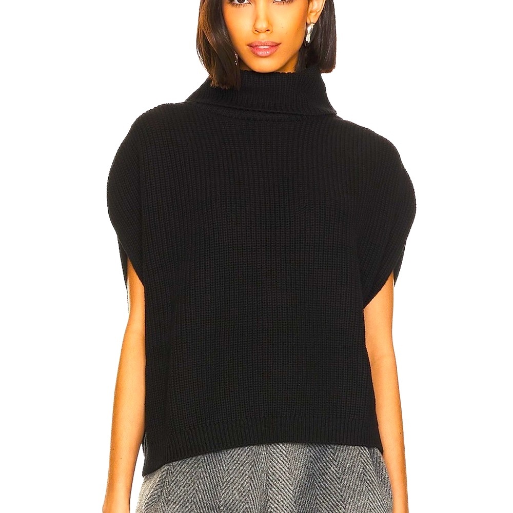 Stitches Black Turtleneck Sweater Chunky Knit NWT